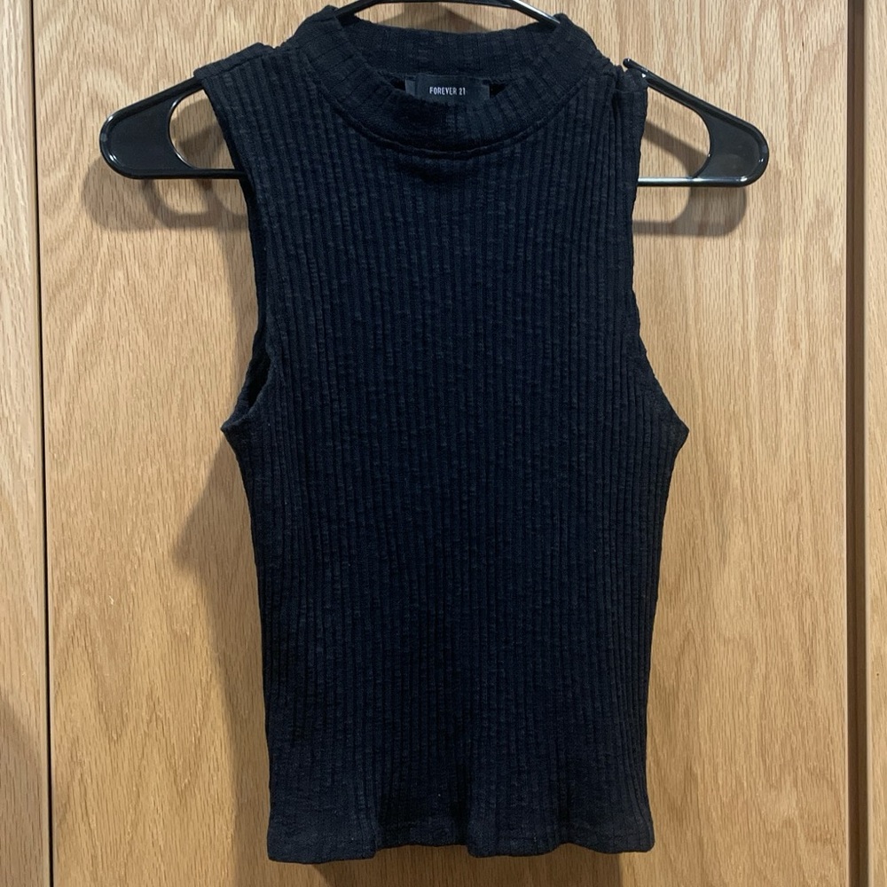 black mock neck tank top from forever 21 :)